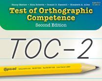 TOC-2, Test of Orthographic Competence–Second Edition, Complete Kit, Product Range